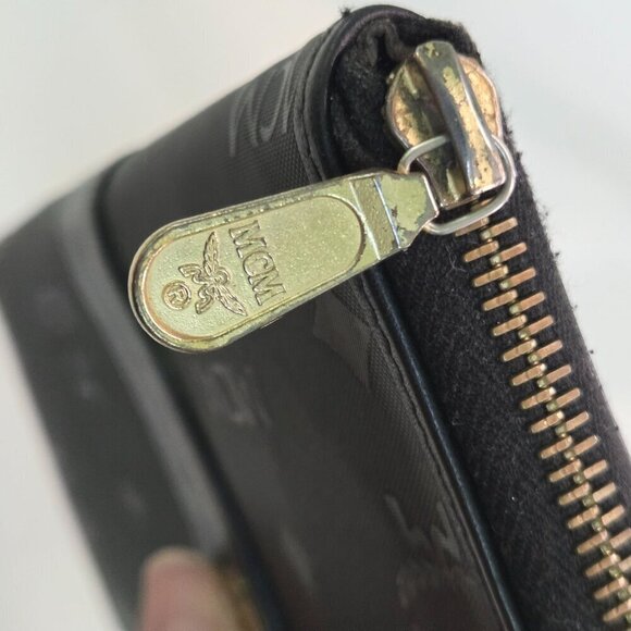MCM Vintage Visetos Logo Coated/Leather Zip Around Wallet Serial B0635 - Picture 9 of 9